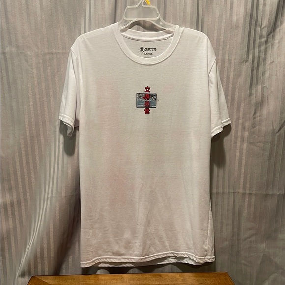 White Short Sleeve Tee with Colorful Graphic Design - Picture 1 of 6